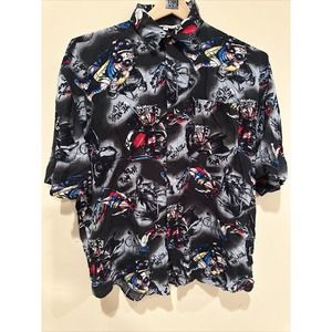Vintage Y2K‎ EMVO Anime Men's Button Down Shirt Men's Size XL